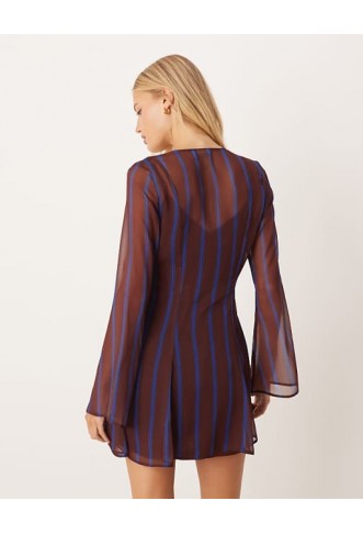 ASOS DESIGN wrap mini dress with ties