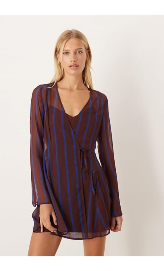 ASOS DESIGN wrap mini dress with ties