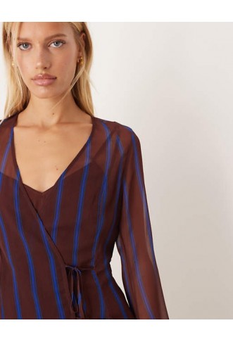 ASOS DESIGN wrap mini dress with ties