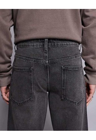 ASOS DESIGN tapered fit jeans in washed grey black