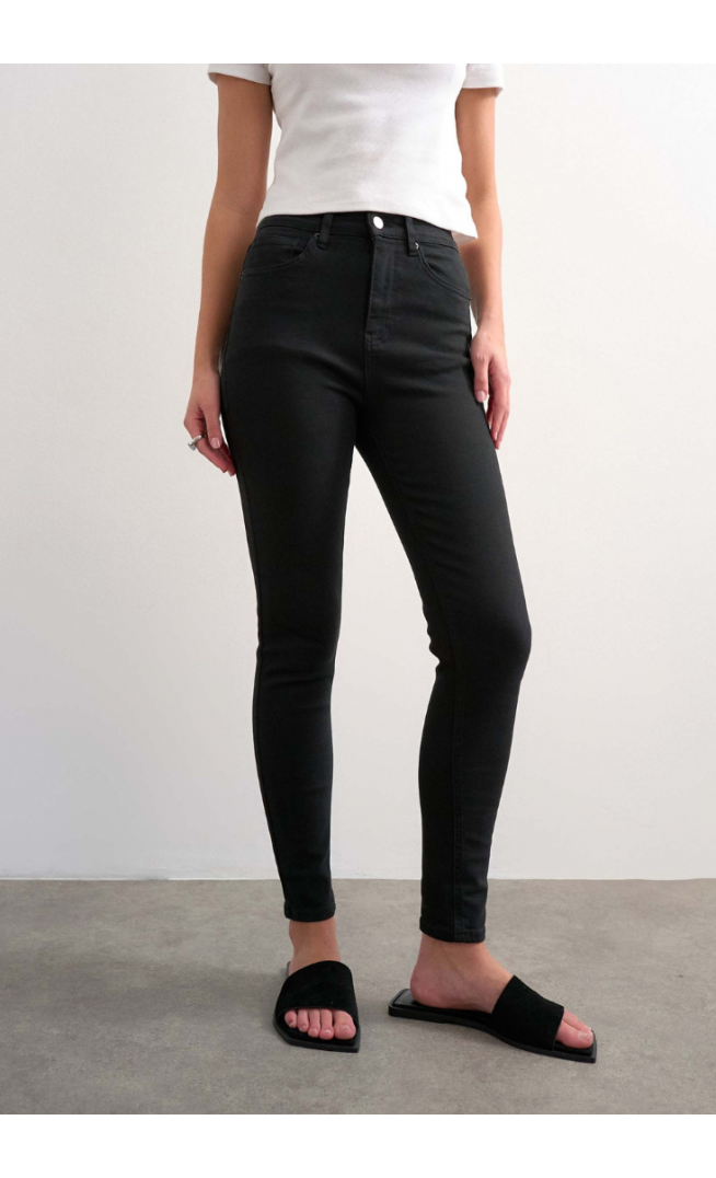 Topshop Jamie skinny high rise jean in black