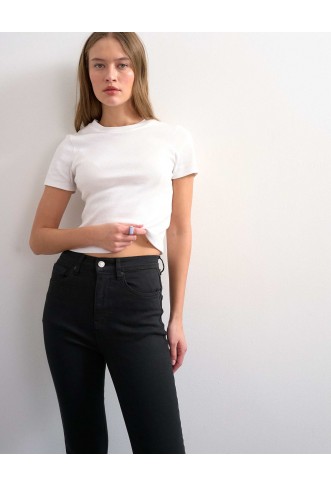 Topshop Jamie skinny high rise jean in black
