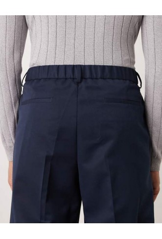 ASOS DESIGN smart wide leg trousers in navy