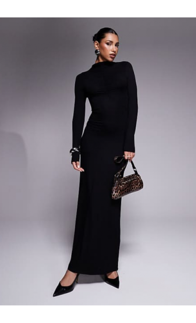 ASOS DESIGN high neck long sleeve maxi dress