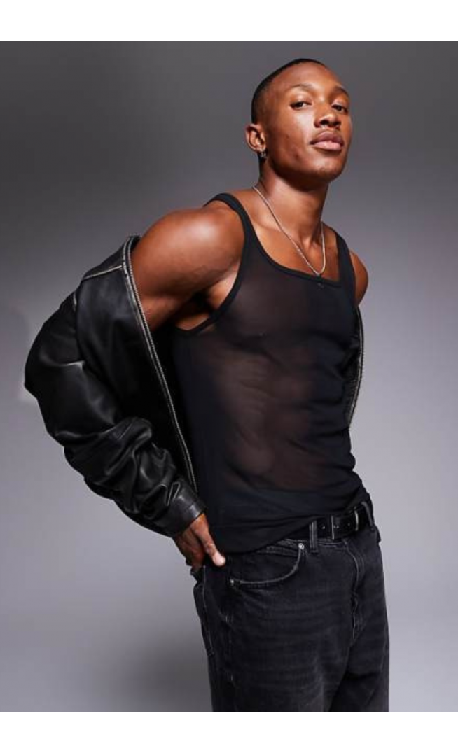 ASOS DESIGN square neck muscle fit vest