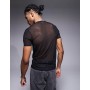 ASOS DESIGN muscle fit t-shirt in black mesh