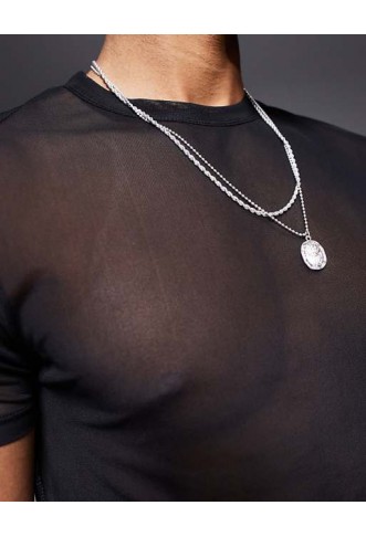 ASOS DESIGN muscle fit t-shirt in black mesh