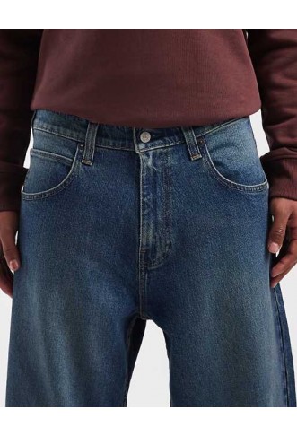 Hollister super baggy 5 pocket jeans in dark blue wash