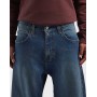 Hollister super baggy 5 pocket jeans in dark blue wash