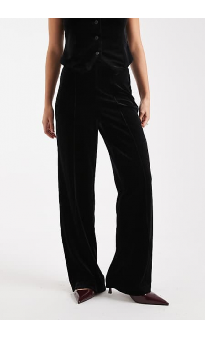 Vero Moda seam front tailored velvet trouser co-ord