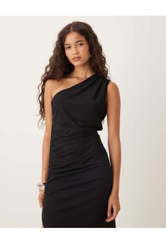 ASOS DESIGN ruched maxi dress in black