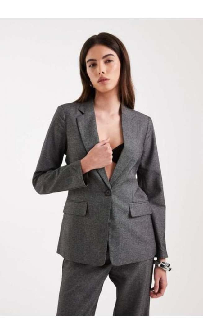 Vero Moda Women's Black Salt And Pepper  Blazer