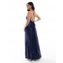 TFNC Petite Bridesmaid cami satin maxi dress in navy