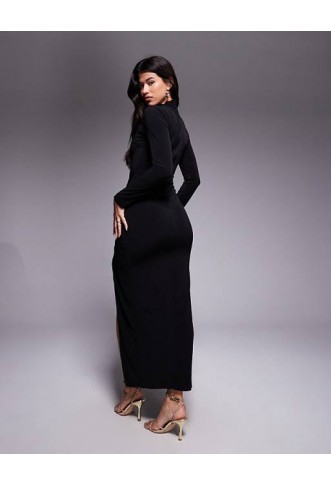 TFNC long sleeve maxi dress with thigh split