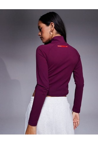 Nike Gym Life Swoosh double zip long sleeve top