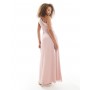 TFNC Bridesmaids one shoulder drape front maxi dress