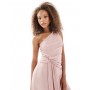 TFNC Bridesmaids one shoulder drape front maxi dress