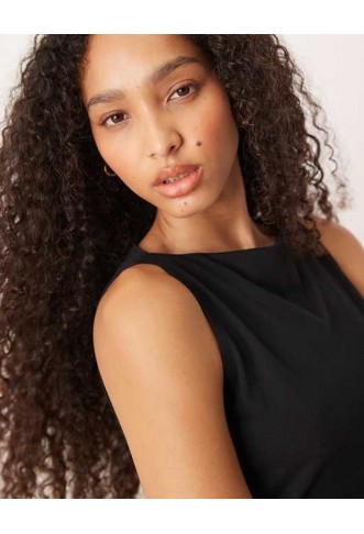 ASOS DESIGN boat neck mini dress with ruched sides