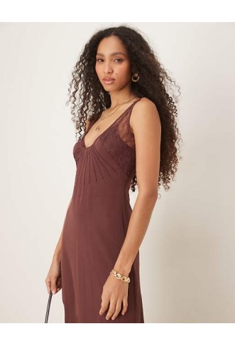 ASOS DESIGN lace and chiffon midi dress