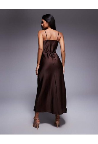 New Look satin cowl neck midi dress