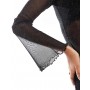 ASOS DESIGN glitter mesh sheer angel sleeve top