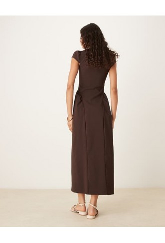 ASOS DESIGN square neck midi sundress with cap sleeves