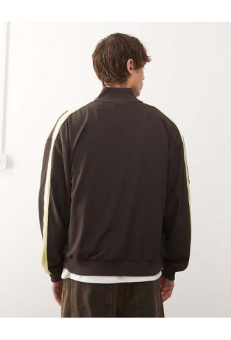Reclaimed Vintage zip through track jacket with side stripe