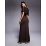 ASOS DESIGN mesh cape maxi dress in chocolate brown