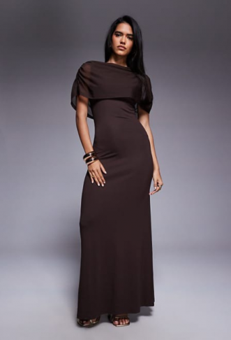 ASOS DESIGN mesh cape maxi...