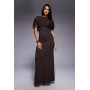 ASOS DESIGN mesh cape maxi dress in chocolate brown
