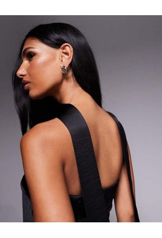 TFNC bandeau top with neck scarf detail in black