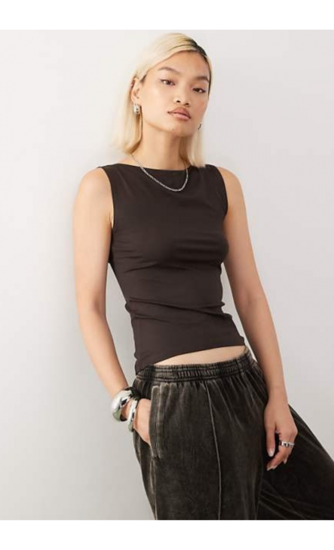 Weekday Annie super soft boat neck sleeveless top