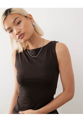 Weekday Annie super soft boat neck sleeveless top