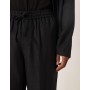 Asos Design wide leg pull on suit trousers in black