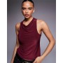 ASOS DESIGN slinky cowl neck tank top in berry
