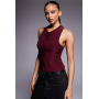ASOS DESIGN slinky cowl neck tank top in berry