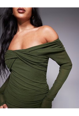 ASOS DESIGN textured mesh midi dress