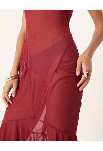ASOS DESIGN chiffon cut about seam detail maxi dress