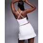 4505 Tennis active deep v cross back tank top