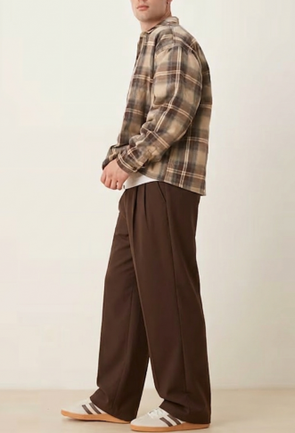 ASOS DESIGN smart wide leg trousers in brown