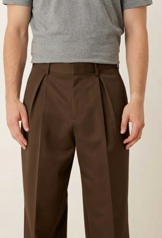ASOS DESIGN smart wide leg trousers in brown