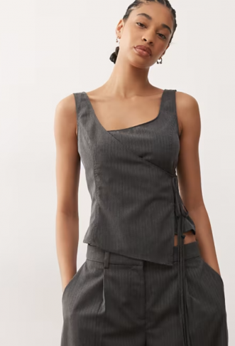 Weekday co-ord wrap top in...