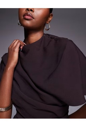 ASOS DESIGN high neck drape bodice cape maxi dress