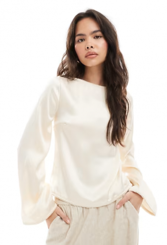 ASOS DESIGN tie back satin...