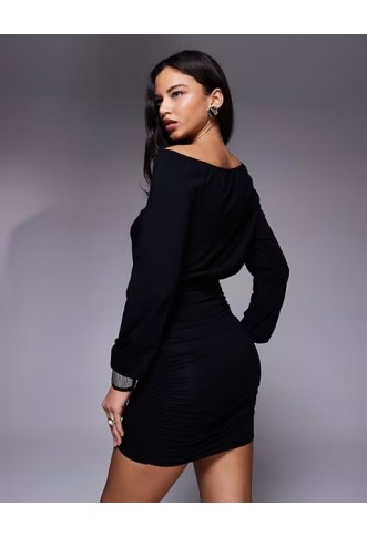 Fashionkilla exclusive cotton rich off shoulder mini dress