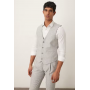 ASOS DESIGN linen cotton blend slim suit waistcoat