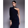 ASOS DESIGN one shoulder slinky drape maxi dress
