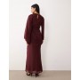 ASOS DESIGN drape front blouson sleeve maxi dress