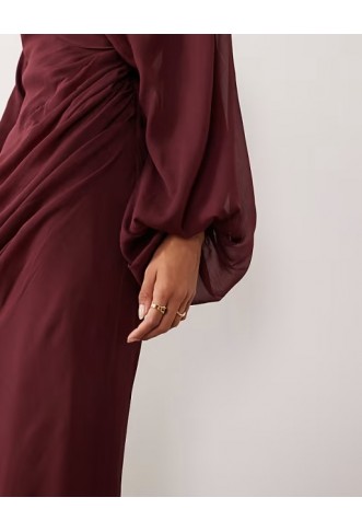 ASOS DESIGN drape front blouson sleeve maxi dress