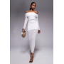 Missyempire mesh insert bardot maxi dress in white